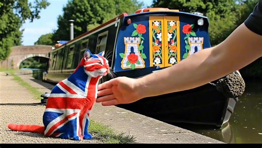 The Union Cat on the Grand Union Canal. #canal #boating #narrowboat #canalboat #british | Canal Boats