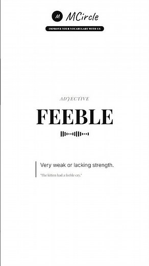 Learn English: What is Feeble? | Vocabulary Shorts