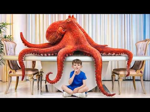 REAL ANIMALS in My Room: Toys Come Alive! Educational Video for Kids