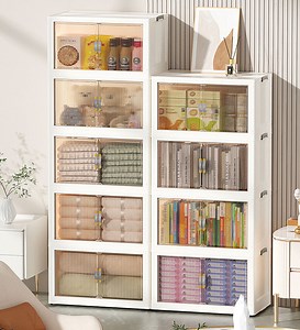 Joybos® Stackable Storage Bins with Lids and Doors