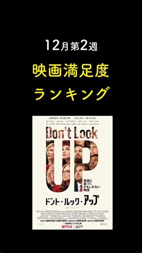 映画満足度ランキング🎬【12/8〜12/12公開作品】#映画紹介