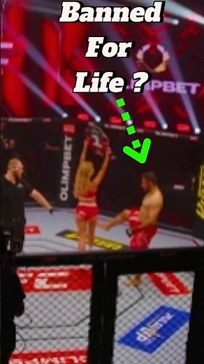 MMA Fighter, Ali Heibati Kicked Ring Girl and Banned Forever #shorts #mma #aliheibati