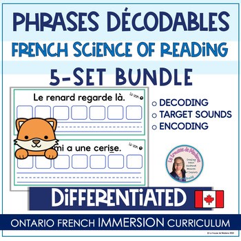 French Phonics Decodable Sentences Bundle | Phrases Décodables K–3 Ontario