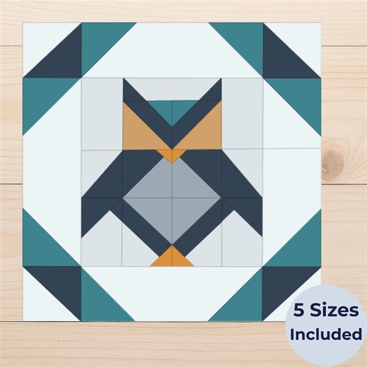 Owl Quilt Block Pattern – FPP Template PDF – Modern Patchwork Design - Etsy Canada