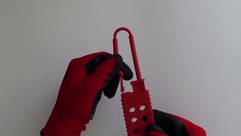 Loto Red Safety Lockout Hasps Set 3 pcs, OSHA and ANSI Compliant 6-Hole Industrial Insulated Nylon Lockout Tagout Lock Hasps Beian-Lock BAN-K41