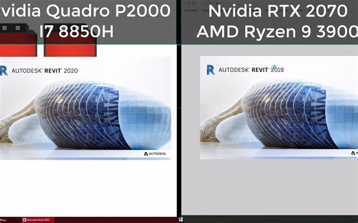 Nvidia Quadro p2000 vs RTX 2070 Autodesk Revit 评测比较