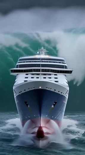Cruise Ship Hits a Monster Wave! 😨🌊 #ship #waves #storm