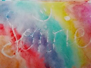 Pintura con acuarelas y una vela