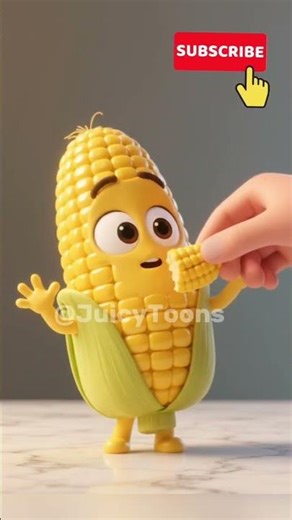 Cutest Corn Reaction Ever! 🌽 Funny 3D ASMR Animation #CornCharacter #CuteAnimation #shorts