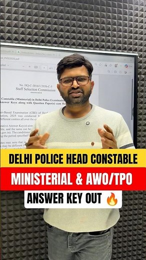 🔥 Delhi Police Head Constable Ministerial & AWO/TPO Answer Key Out #answerkey #sscmts
