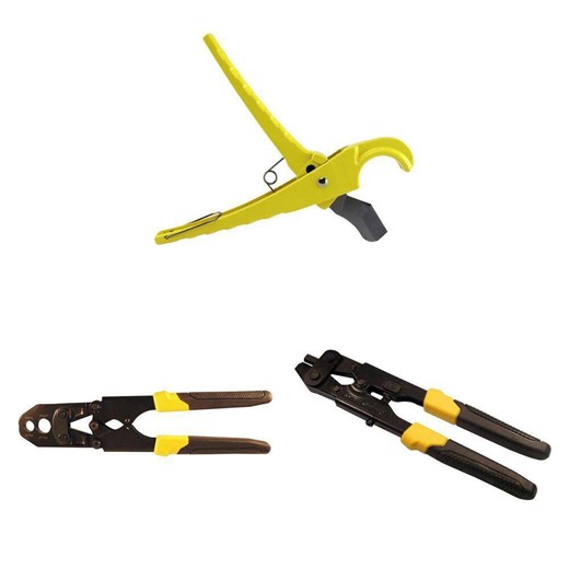 Apollo 1/2 in. and 3/4 in. PEX-B Crimp Tool, 1/2 - 1 in. Ring Removal Tool and 1/2 in. to 1 in. Pipe Cutter Combo - The Home Depot