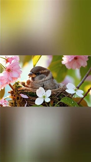 Peaceful Bird Nest in Nature 🐦🌸 | Small Efforts Big Growth #shorts #birds #birdsounds #nature #birds