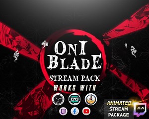 Animated Anime Twitch Overlay Pack for Stream | Oni Blade | Demon - Samurai - Katana - Shinobi - Japanese - Etsy