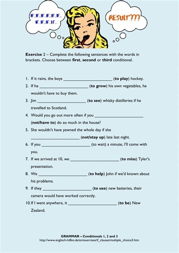 First, second and third conditional exercise -002 worksheet
