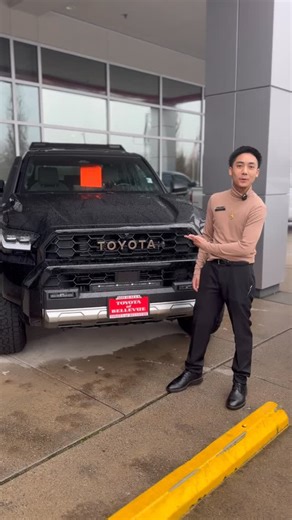 This Toyota Certified 2025 4Runner Hybrid Trailhunter delivers 326 HP, a turbo-hybrid powertrain, 4x4 capability, navigation, and rugged upgrades, all wrapped in a Black exterior with a Mineral interior. Built for the trail. Questions? Ask for Devon or any of our sales and leasing specialists. #toyota #toyotacertified #4runner #4runnernation #toyotahybrid #toyotatrailhunter #hybridsuv #turbohybrid #4x4life #offroad #overlanding #adventureawaits #carreels #pnw #bellevue | Michael's Toyota of Bell