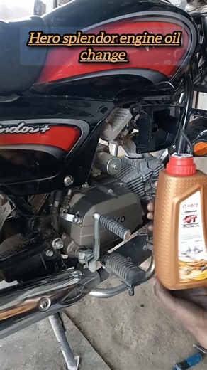 Hero splendor plus bs6 engine oil change #automobile #bike #youtubeshorts #shorts