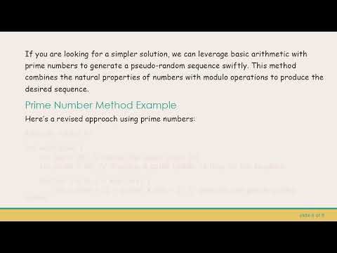 Creating a Pseudo-Random Integer Sequence from 0 to n