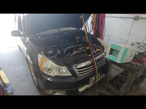 Where is the Low & High Pressure A/C Port located on 2011 Subaru Outback / How To recharge