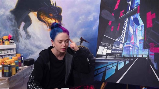 Painting a Fluorescent Cyberpunk City with UV Paint