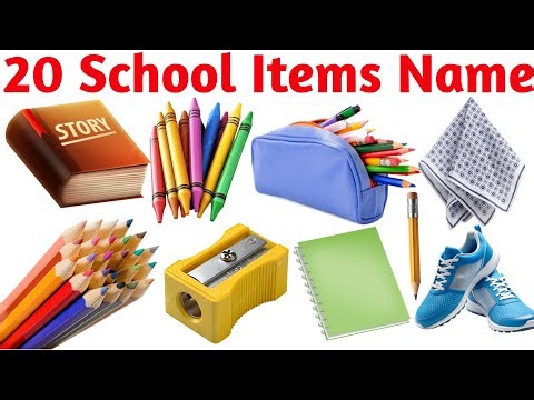 स्कूल की 20 चीजों के नाम 📚 | Learn 20 School Items Names for Kids with Pictures & Sounds
