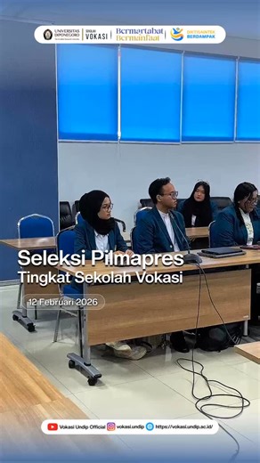 Sekolah Vokasi Undip on Instagram: "Ini dia beberapa tangkapan layar keseruan proses seleksi Pilmapres 2026 Program Diploma Tingkat Sekolah Vokasi ! Yang mana nih jagoanmu ?! 🤩"