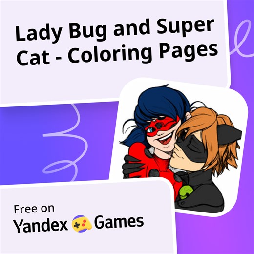 Lady Bug and Super Cat - Coloring Pages - play online for free on Yandex Games