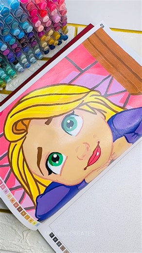 Rapunzel | Princess Book | Disney Mystery Color by Numbers #acryliccolorpainting #colorwithme