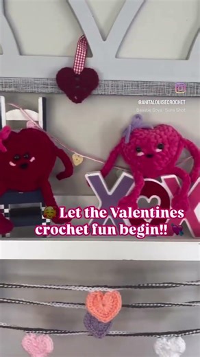 Crochet for Valentines Day! #crochetvalentines #crochetheart