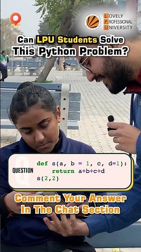 Asking Simple Python To LPU Students 😃