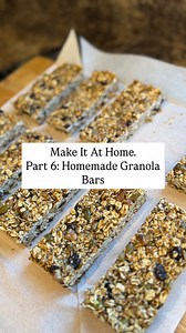 Homemade granola bars! These are an easy swap to start making at home instead of buying, and super customizable! Ingredients: 2.5 cups rolled oats 1/2 cup chopped nuts 1/3 cup maple syrup or honey 1/4 cup butter 1/4 cup coconut sugar or brown sugar 1 tablespoon flour 1 teaspoon vanilla extract 1/2 teaspoon salt Optional add ins: 1 teaspoon cinnamon Chia seeds Flax seeds Chocolate chips Pumpkin seeds Sunflower seeds Cranberries Raisins Instructions: Preheat the oven to 350°F. Line a 8-inch or 9-i