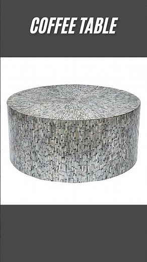 Mont Blanc Mother of Pearl Handmade Coffee Table Luxury Handcrafted Statement Piece for Modern Homes