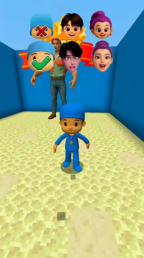 Pocoyo Wall Test😱 #Minecraft #animation #reels #gaming | Cash gaming