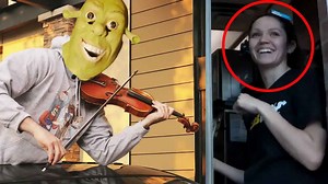 violin meme songs prank at drive-thrus!