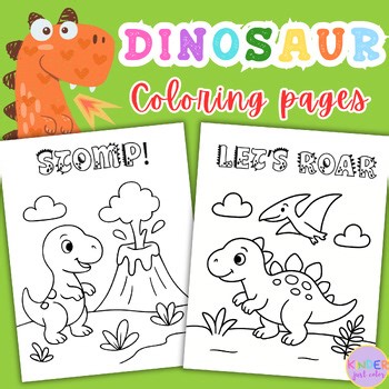 Dinosaur Coloring Pages for Preschool & Kindergarten | Easy Cute Dino Printable