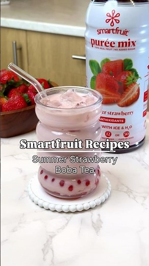 Strawberry Boba Tea that's actually refreshing #milktea #summer