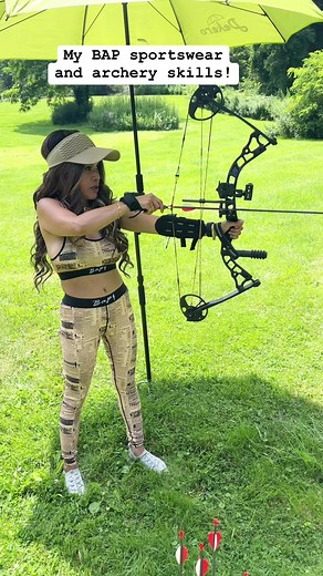 72K views · 714 reactions |  Embracing the great outdoors with my passion for archery and rocking my very own BAP sportswear design! Let's empower each other to stay active, exercise, and savor the quality of life together!  #Archery #BAPSportswear #ActiveLiving #Empowerment" | Bryna Pancito & Family | Facebook