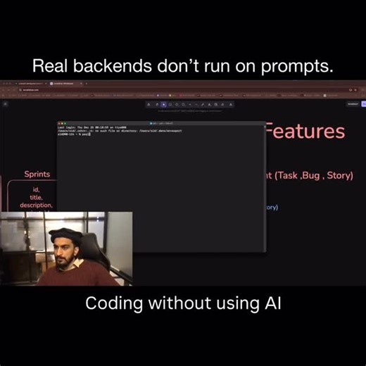 Umar on Instagram: "Today I worked on my JIRA clone , a side project I’m building to rebuild my muscle memory and get real hands-on experience without relying on AI. I worked on the Issues module, built the APIs from scratch, no ORM, no helper libraries. Let’s see where this goes. #ai #backend #javascript #typescript bash"