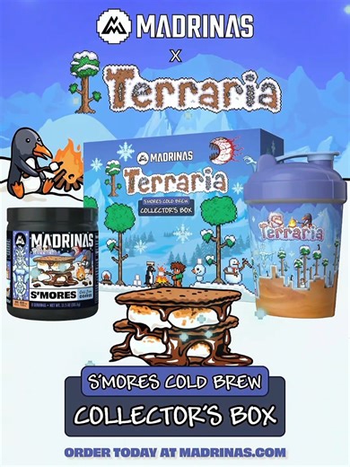 Our Terraria Collector's Box is here but for a limited time only! Our EXCLUSIVE Terraria box comes with: Terraria Shaker Cup Terraria S'mores Cold Brew Get yours TODAY before it's too late! #terraria #terrariamemes #terrariagameplay