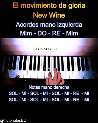 El Movimiento De Gloria - New Wine - Tutorial Piano"acordes y melodia" Nivel FACIL-Principiante