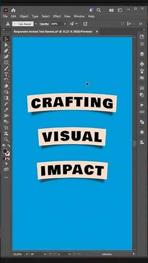 Responsive Arched Text Banner with Shadow Effect in Illustrator