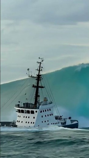 Can a Massive Ship Survive the Force of a Giant Wave? #ship #tidalwave #scaryocean
