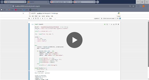#python #oasisinfobyte #internship #weatherapp #apiintegration #programming #codingjourney #techlearning | Rama lakshmi Madala
