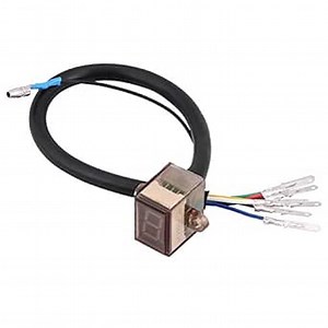 6 Speed Digital Gear Indicator for Motorcycles - Universal LED Display with Waterproof Sensor, Easy Installation for ATV, Dirt Bike, Off-Road Vehicles (Wire Length: 25cm / 9.8in)