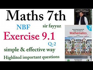 Maths class 7th | exercise 9.1 | ex 9.1 | Q-2 | NBF | unit 9 | Geometry | Sir fayyaz | grade 7