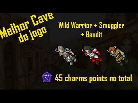 [BESTIARY] Wild Warrior, Smuggler e Bandit - A melhor cave do tibia - 45 Charms points