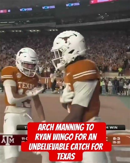 Arch manning to ryan wingo for an unbelievable catch for texas