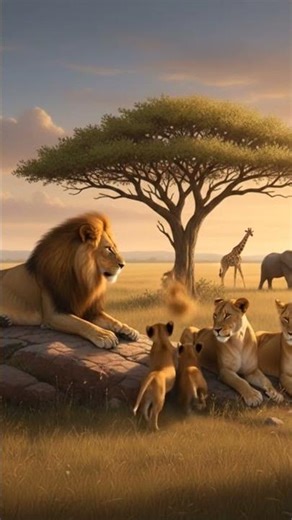 Lion Cubs Playing 🐾🦁 Peaceful Wildlife Scene #nature #shorts #lion #wildlife