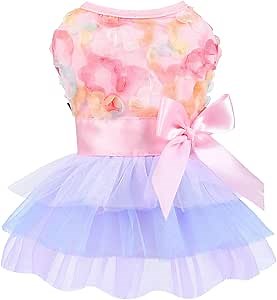 Dog Dress for Small Dogs, Puppy Costume Clothes Girls Pet Clothing Outfit Summer Spring Dresses Chihuahua Yorkie Cat Apparel