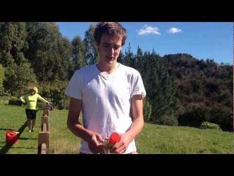 Shooting a butane can, explosion.