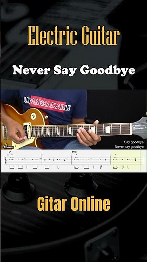Never Say Goodbye - Bon Jovi - Guitar Instrumental Cover + Tab #guitarlessons